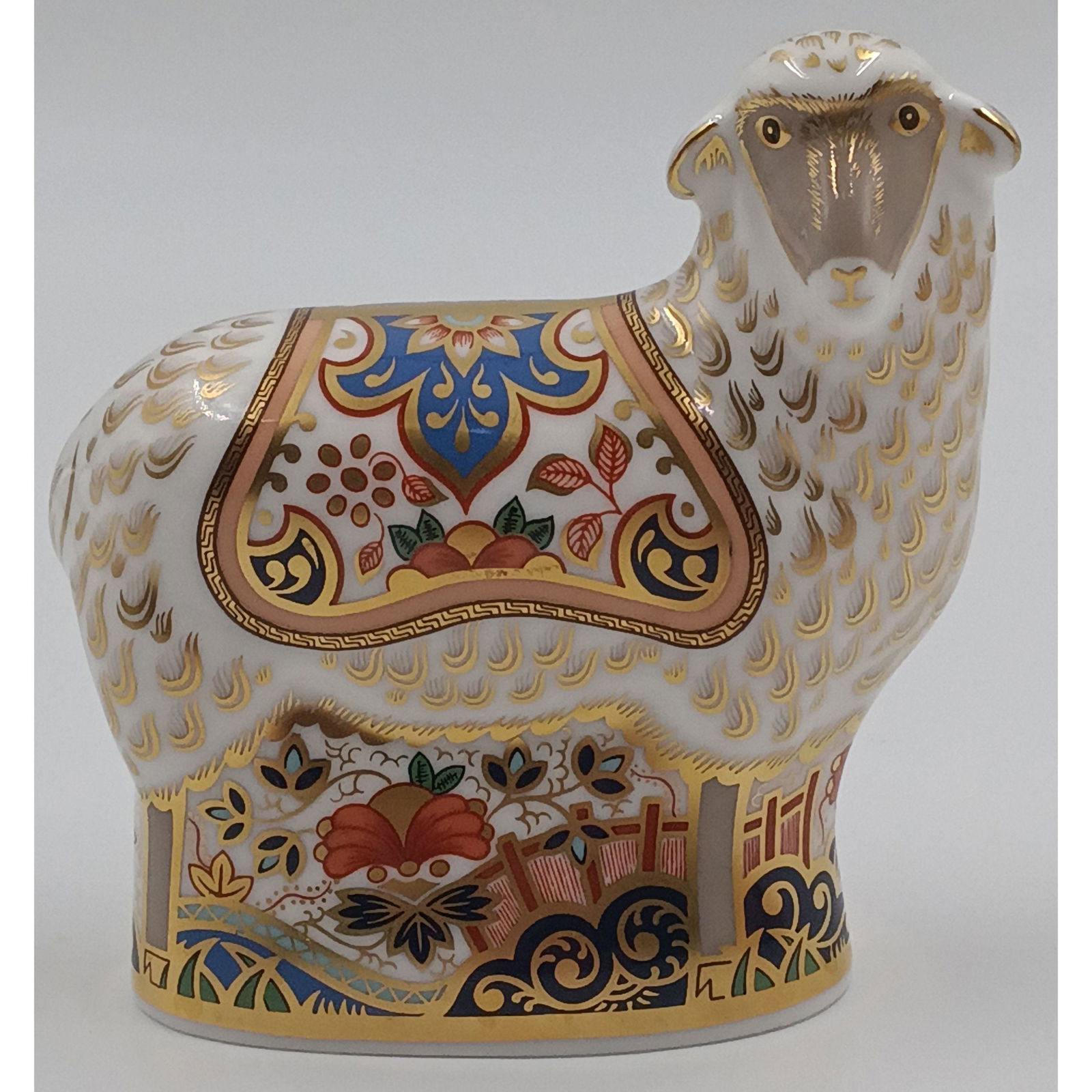A Very Fine Royal Crown Derby Paperweight With Gold Stopper "Imari Ewe" (1 of 6)