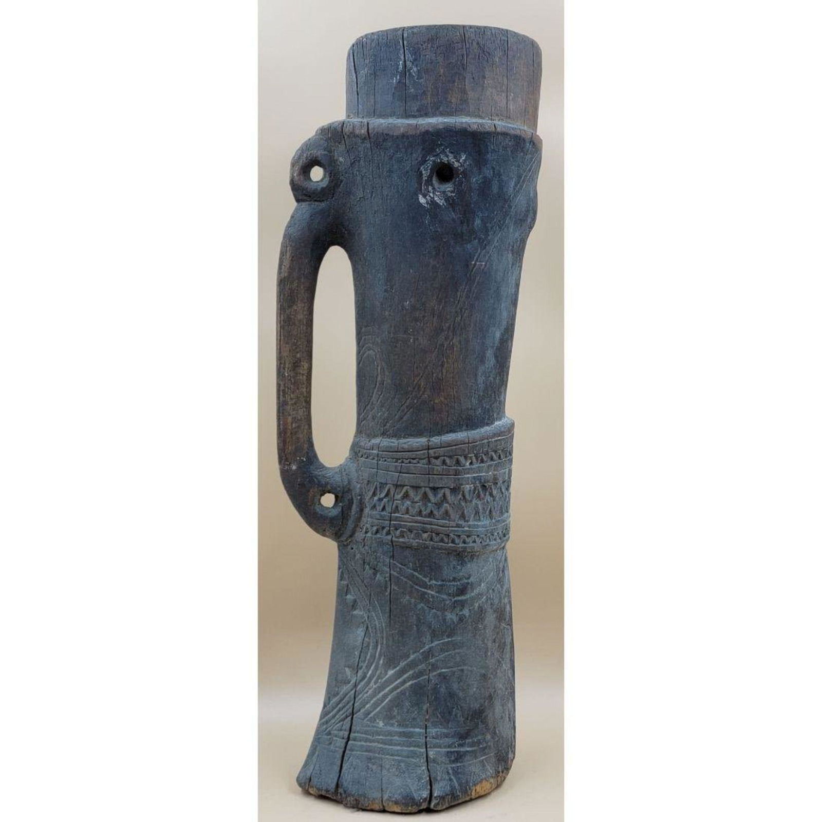 Antique African Tribal Drum Probably Papua New Guinea 19th C (1 of 20)