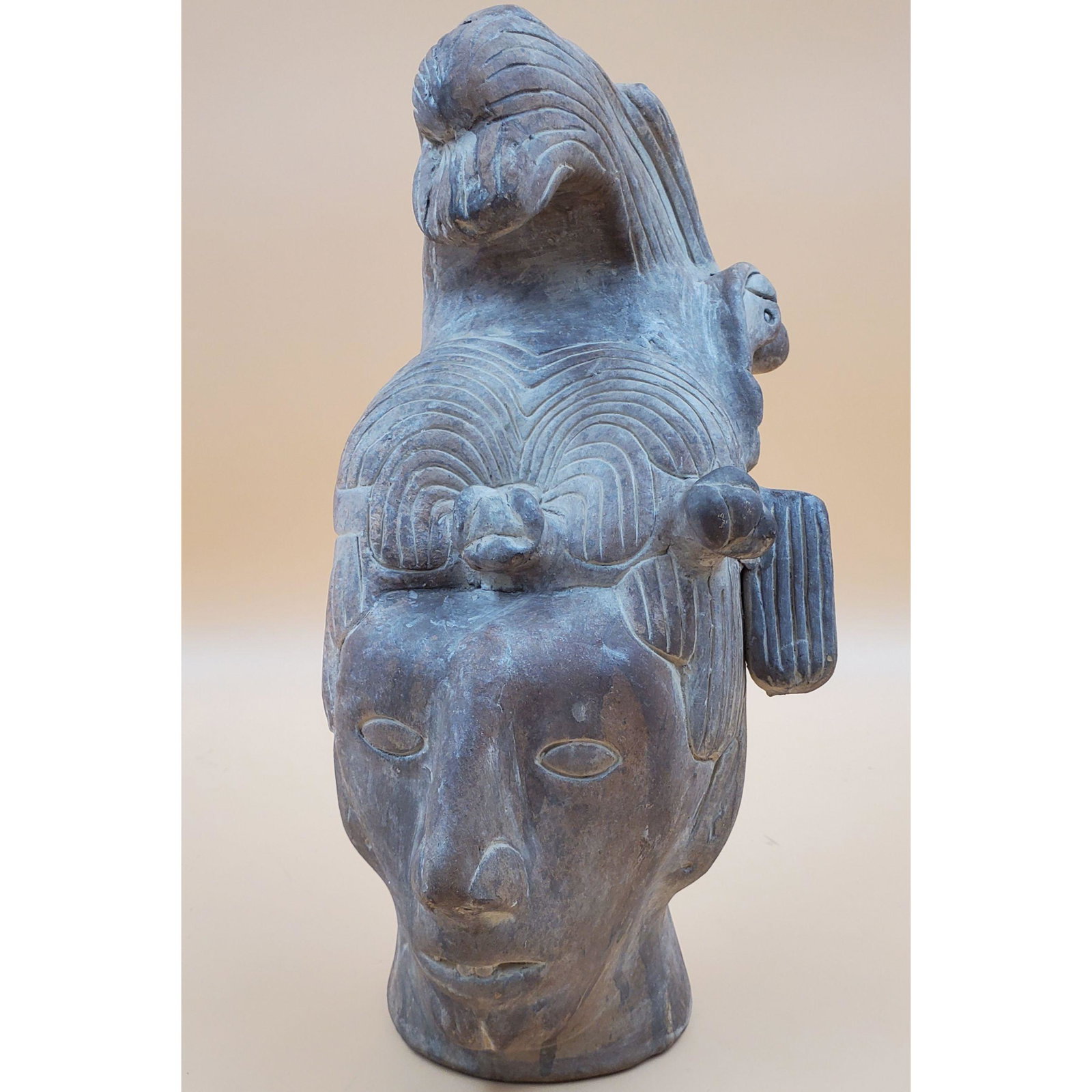 Mayan K'inich Janaab' Pakal Bust: Mayan K'inich Janaab' Pakal Bust. Stands at 13 1/2" and is 5 1/2" at its widest. Please carefully read our terms of sale, shipping information, and request any condition reports or photos pr