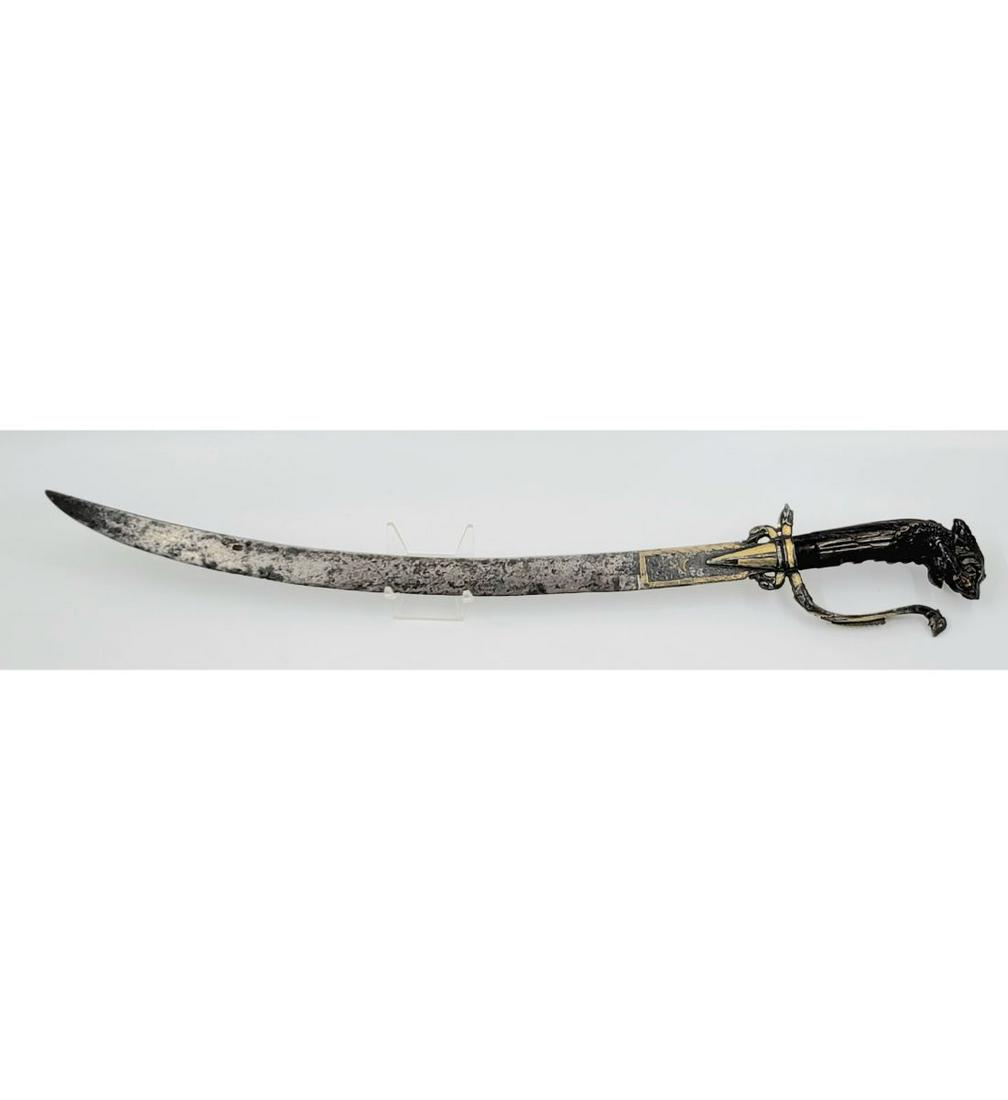 A Beautiful Kastane Or Ceylonese Kastane 18th Century With Gold Inlaid: A Beautiful Kastane Or Ceylonese Kastane 18th Century With Gold Inlaid. Measure 24" Long. Please carefully read our terms of sale, shipping information, and request any condition reports or photos pri