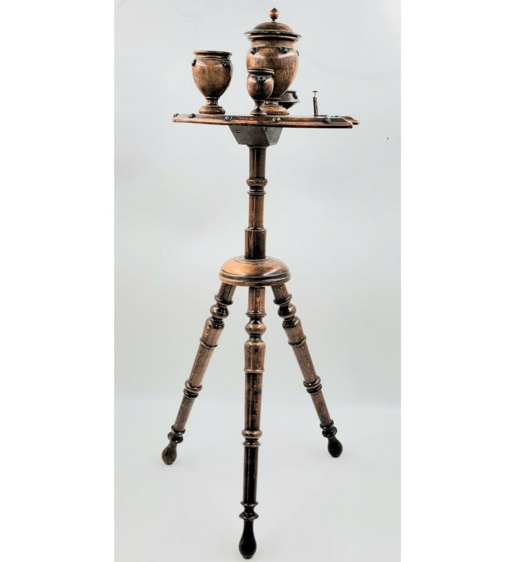 Antique Mahogany Smoking Stand Circa 1900 French With A Cutter & Striker (1 of 19)