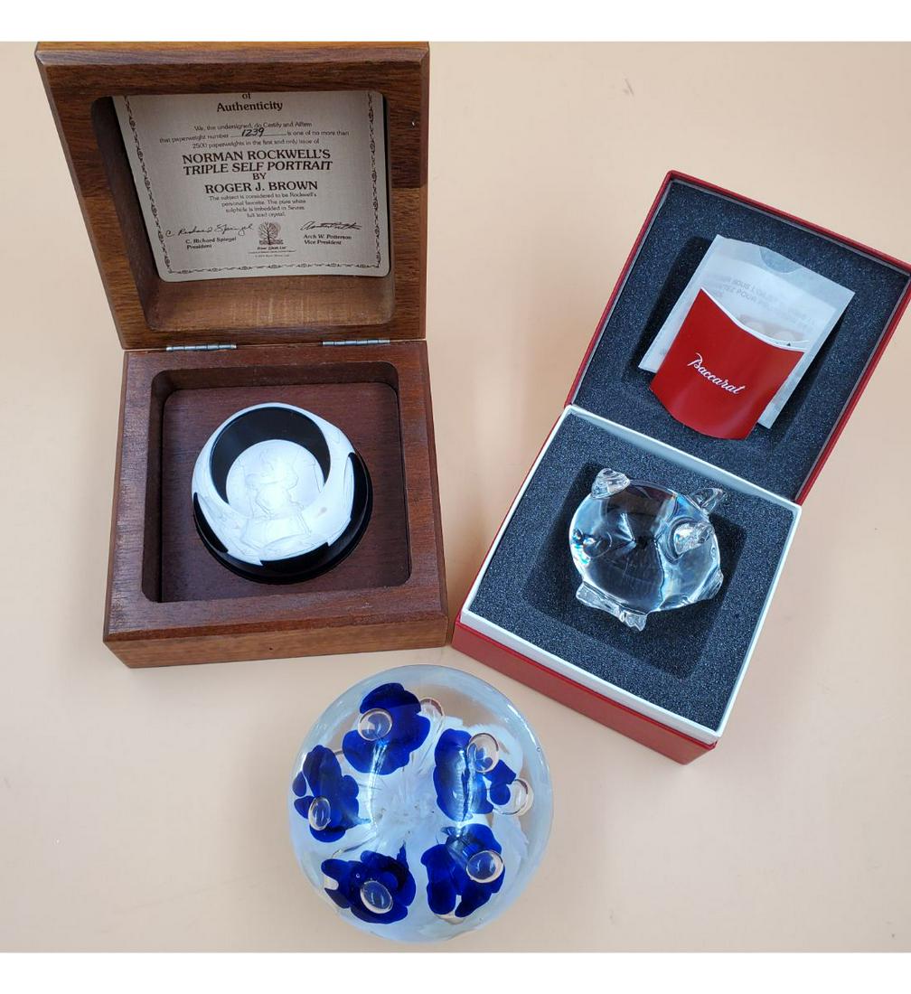 Lot of Paperweights and a Baccarat Crystal Pig (1 of 17)