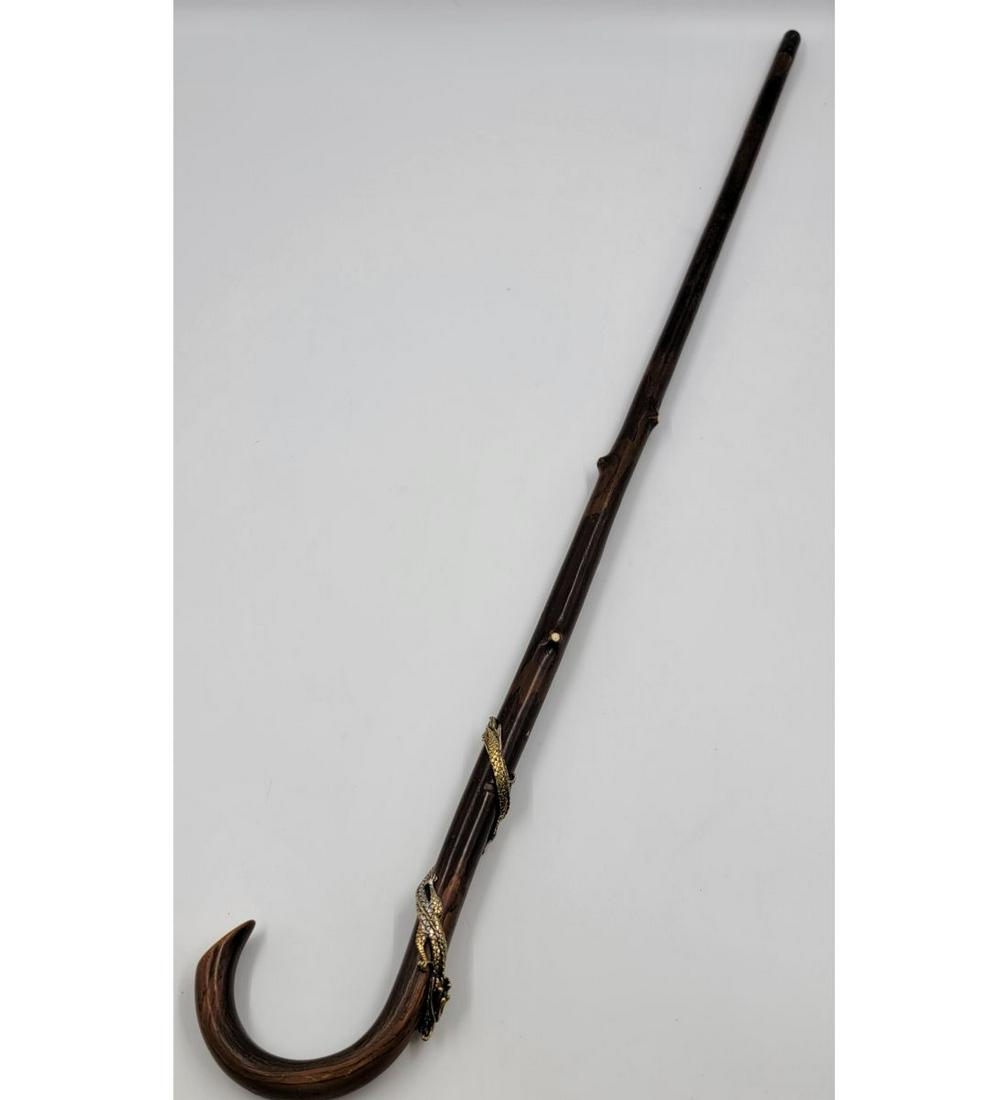 Antique Cane Wrapped With A Dragon Inlaid ( A Sample Of Over 1000 Canes For Future Auctions) (1 of 13)