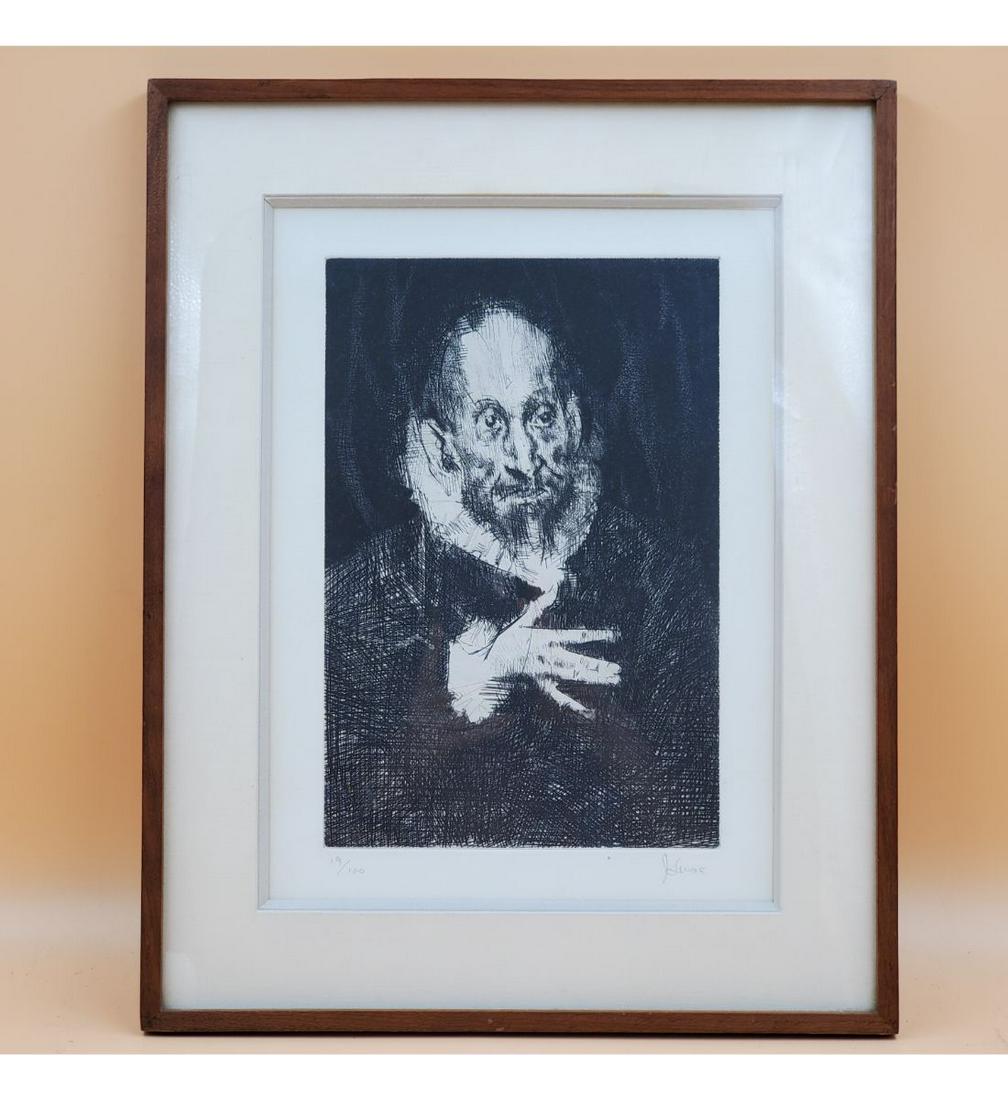 Jack Levine(1915-2010) "El Greco" Etching on Paper 19/100 (1 of 6)