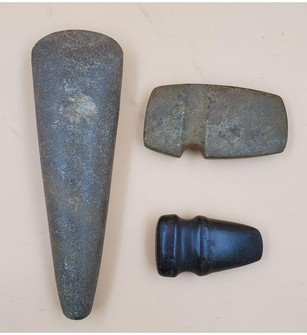 Lot of Native American Stone Axes Heads: Lot of Native American Stone Axes Heads. Please carefully read our terms of sale, shipping information, and request any condition reports or photos prior to placing a bid. Any condition statement is g