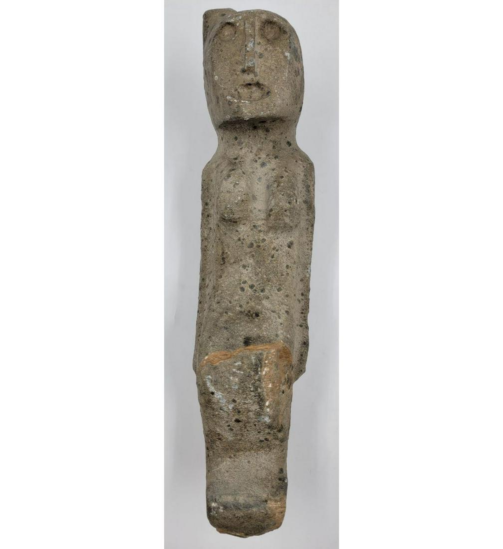 A Large Stone Artifact Figure Possibly Pre Colombian Was Repaired Or Sumba Island Stone Ancestral Fi (1 of 16)