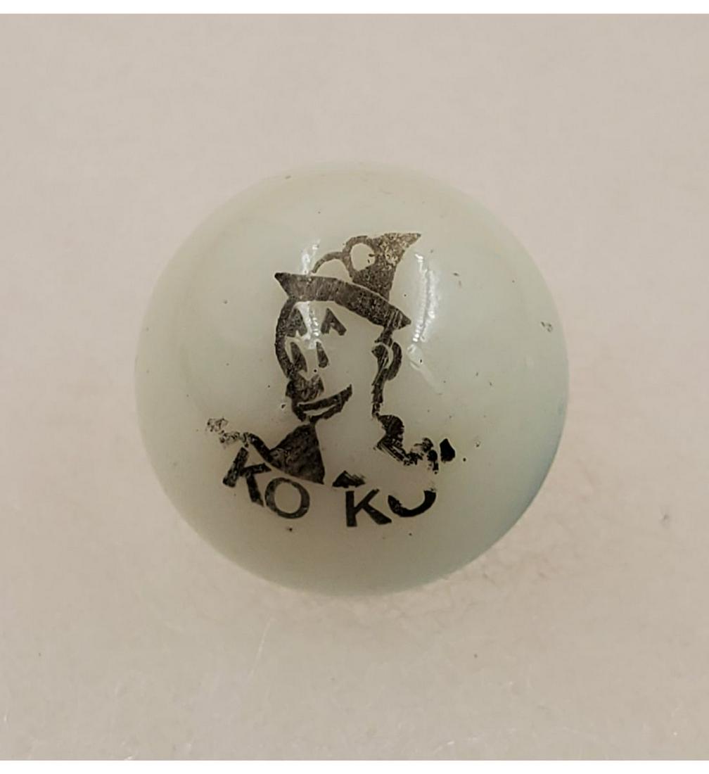 Marble: Comic Peltier Green "Peerless" Patch Marble w/ Koko The Clown 17.2mm (1 of 4)