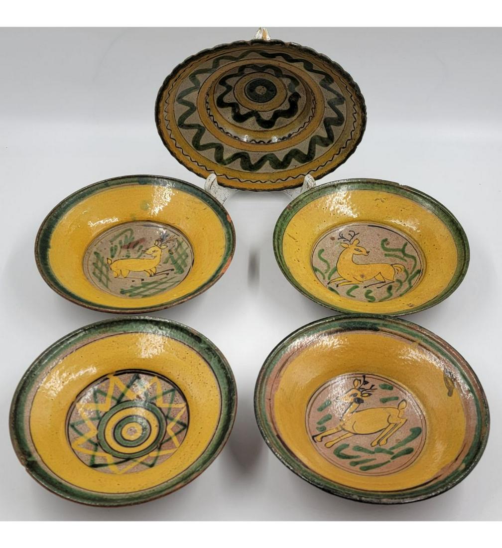 Lot Of 5 Nishapur Style Glazed Persian Bowls Early Pieces (1 of 19)