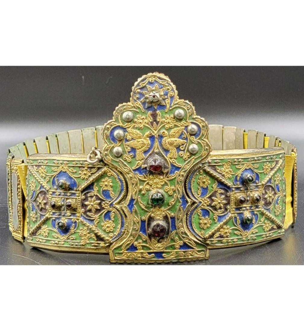 19th C Greek Ottoman Wedding Belt With Enamel Glass Insets (1 of 20)