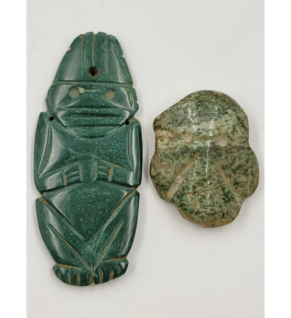 Lot Of 2 Olmec Jade Pendants Ex Don Ham Collection (1 of 19)