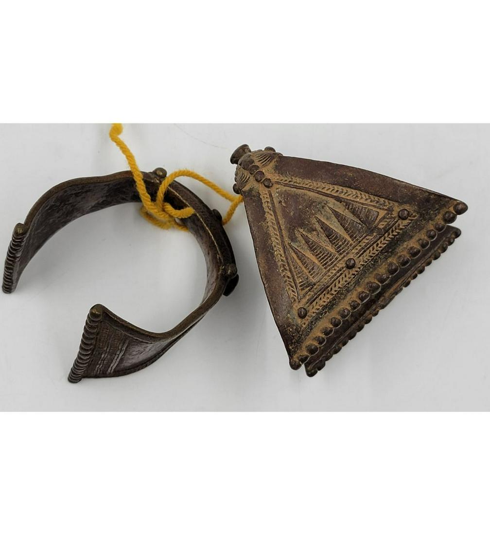 Lot Of 2 Antique African Bronze Currency Bracelets: Lot Of Antique African Bronze Currency Bracelets. This, and many lots forthcoming were found at the massive central Florida estate of a true antiquarian who amassed his magnificent collection over a l