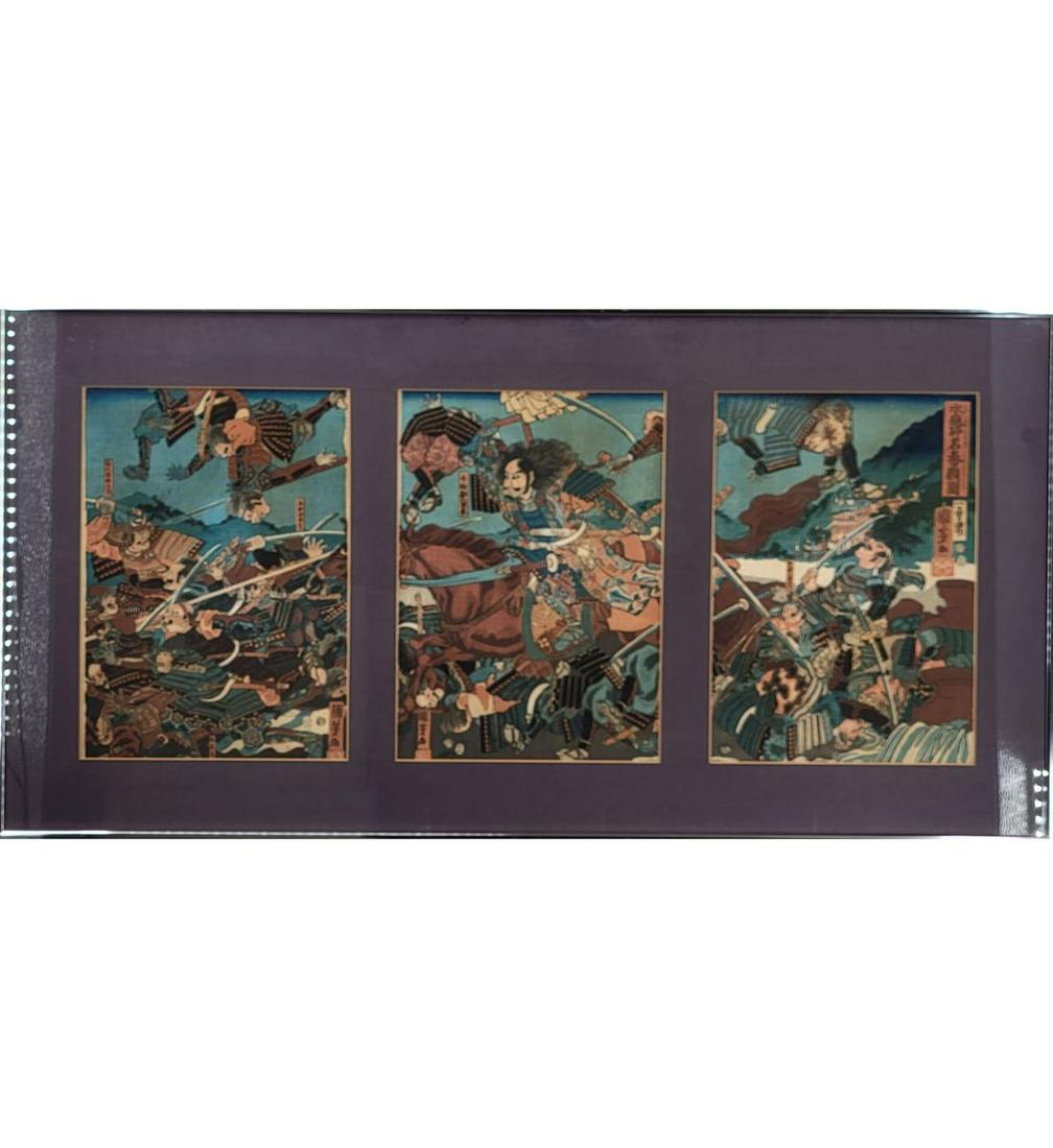 Japanese Woodblock Triptych Utagawa Kuniyoshi 1798-1861 (1 of 20)