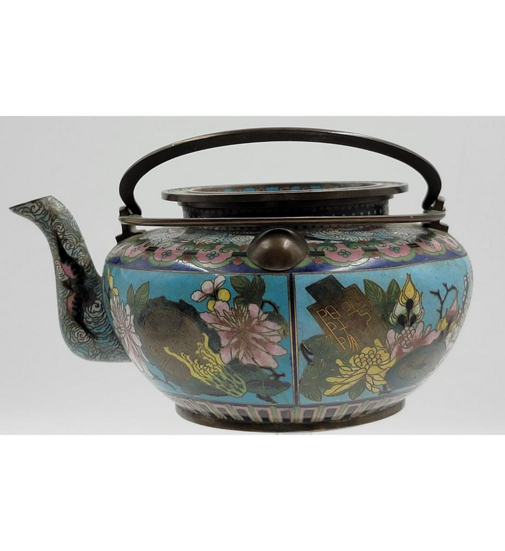 A Very Fine Early Antique Chinese Cloisonne Teapot (1 of 20)
