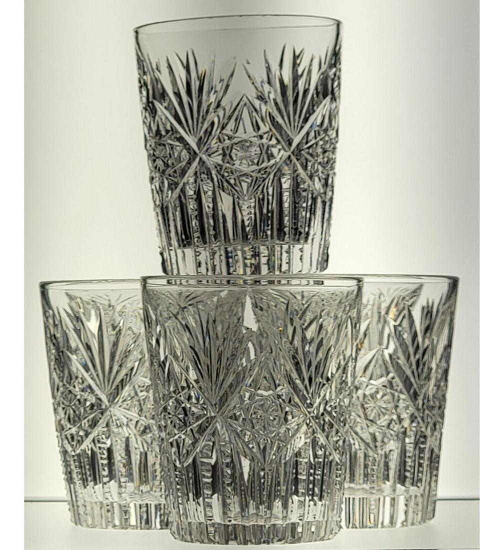 Set Of 6 Amberican Brilliant Period Cut Glass Tumblers: Set Of 6 Amberican Brilliant Period Cut Glass Tumblers. Measure 3 3/4" Tall. Please carefully read our terms of sale, shipping information, and request any condition reports or photos prior to placing