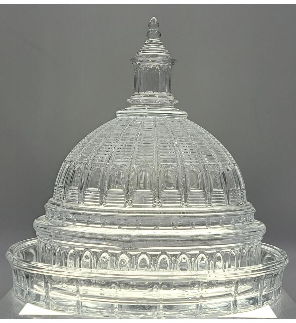 Covered Domed Crystal Cake Plate Historical Building (1 of 10)