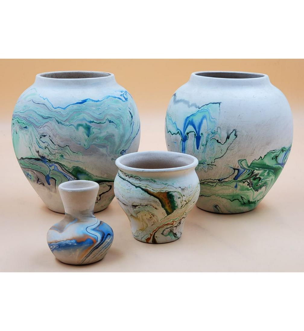 Four Piece Lot Of Nemadji Pottery (1 of 19)