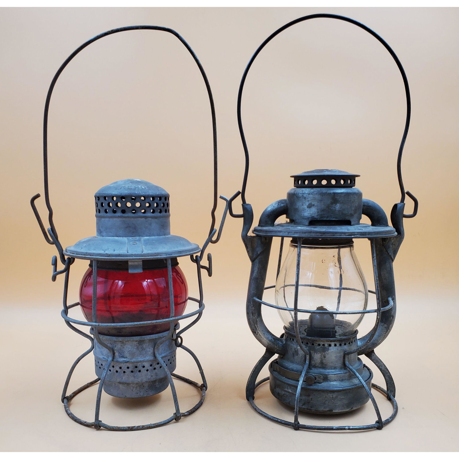 Pair of Vintage Train Kerosene Lanterns (1 of 20)