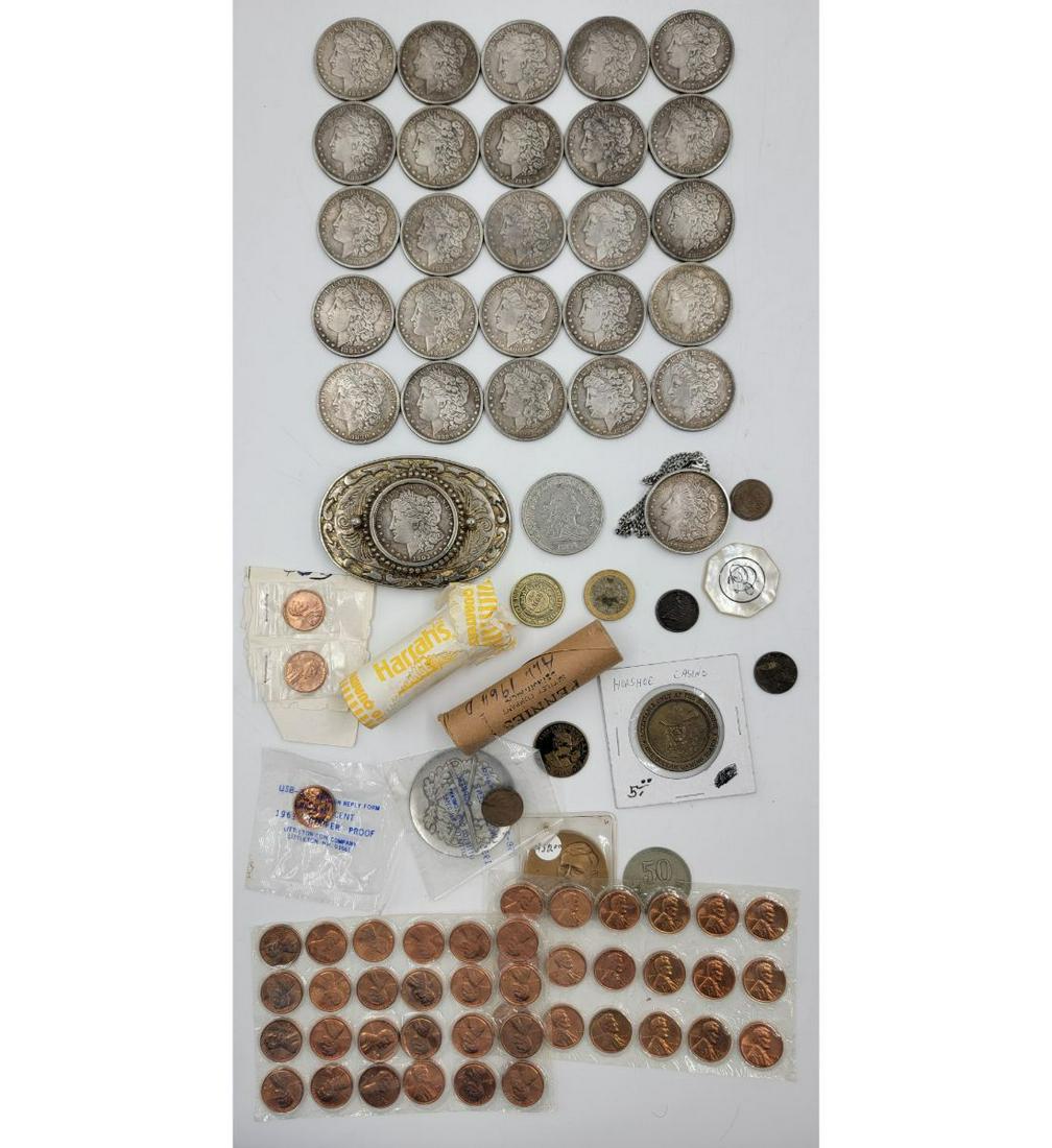 A Large Lot Of Coins Morgan Dollars Pennies Medals SEE PICS (1 of 20)