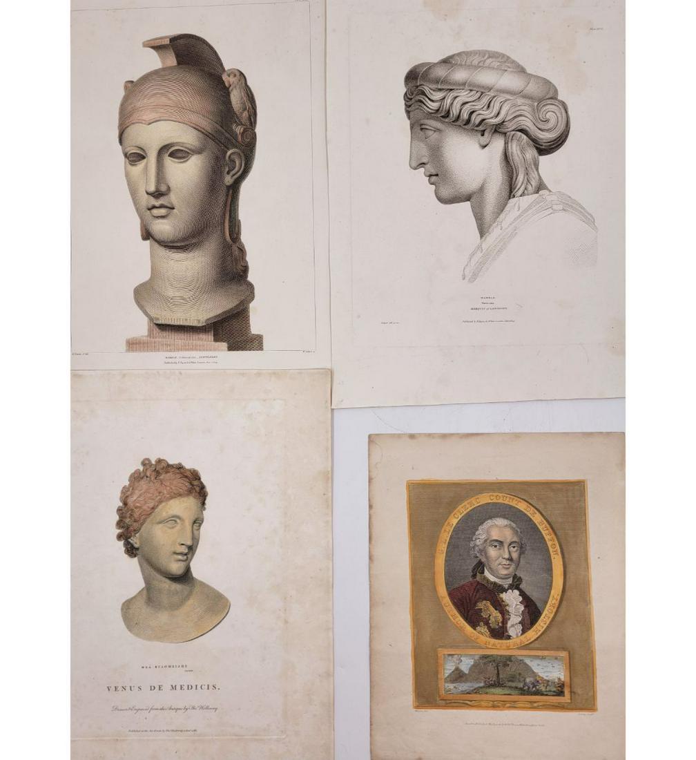 Lot Of 4 Colored Engravings (3) 18-19th C (1 of 11)