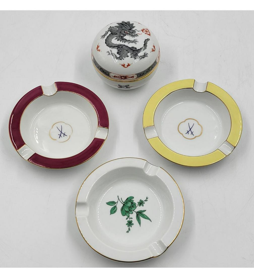 A Meissen Covered Round Box And 2 Ashtrays Plus 1 (1 of 12)