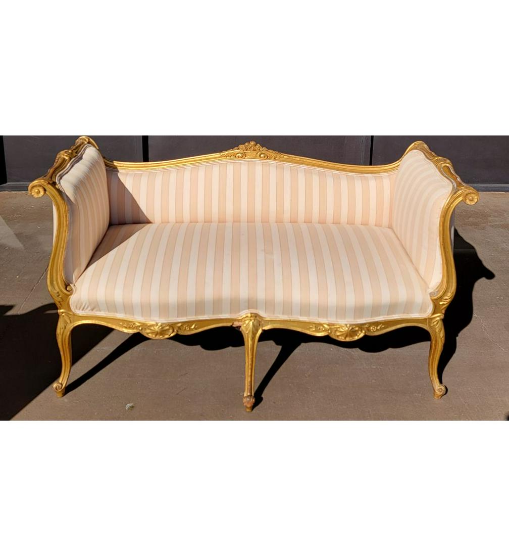Antique Rococo Style Giltwood Settee 19th C (1 of 16)
