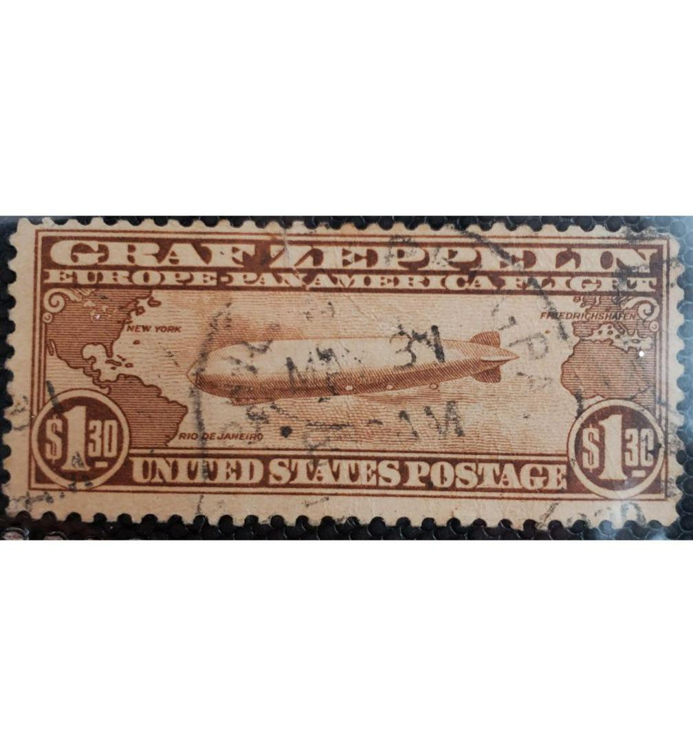 Graf Zeppelin $1.30 Single, Us Scott # C14, Used Stamp, Est Vf Cond (1 of 1)