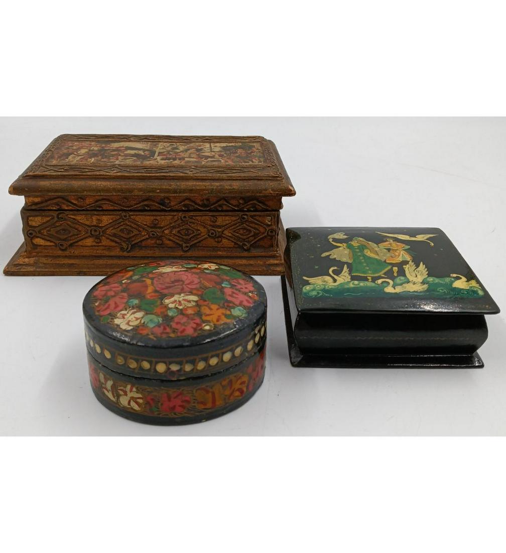 Lot Of 3 Russian / Italian Lacquer Boxes (1 of 20)