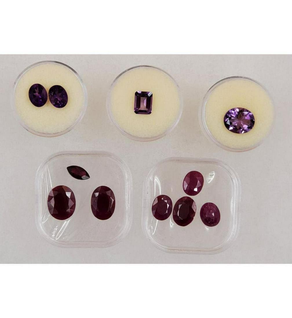 Large Lot of Loose Rubies & Amethyst Gemstones (1 of 7)