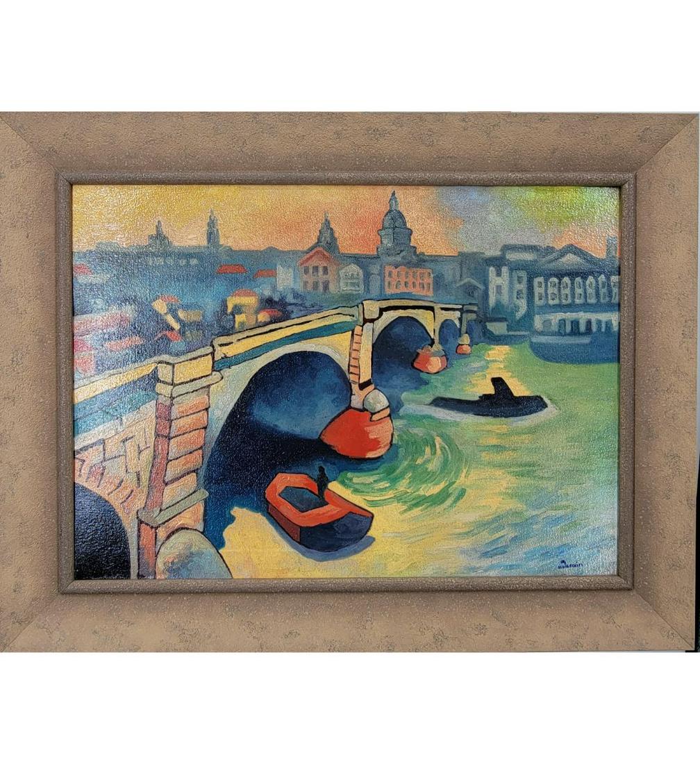 AFTER-Andre Derain 1880-1954 Oil On Canvas Painting Bridge Over Thames Reversed Image #13 (1 of 13)