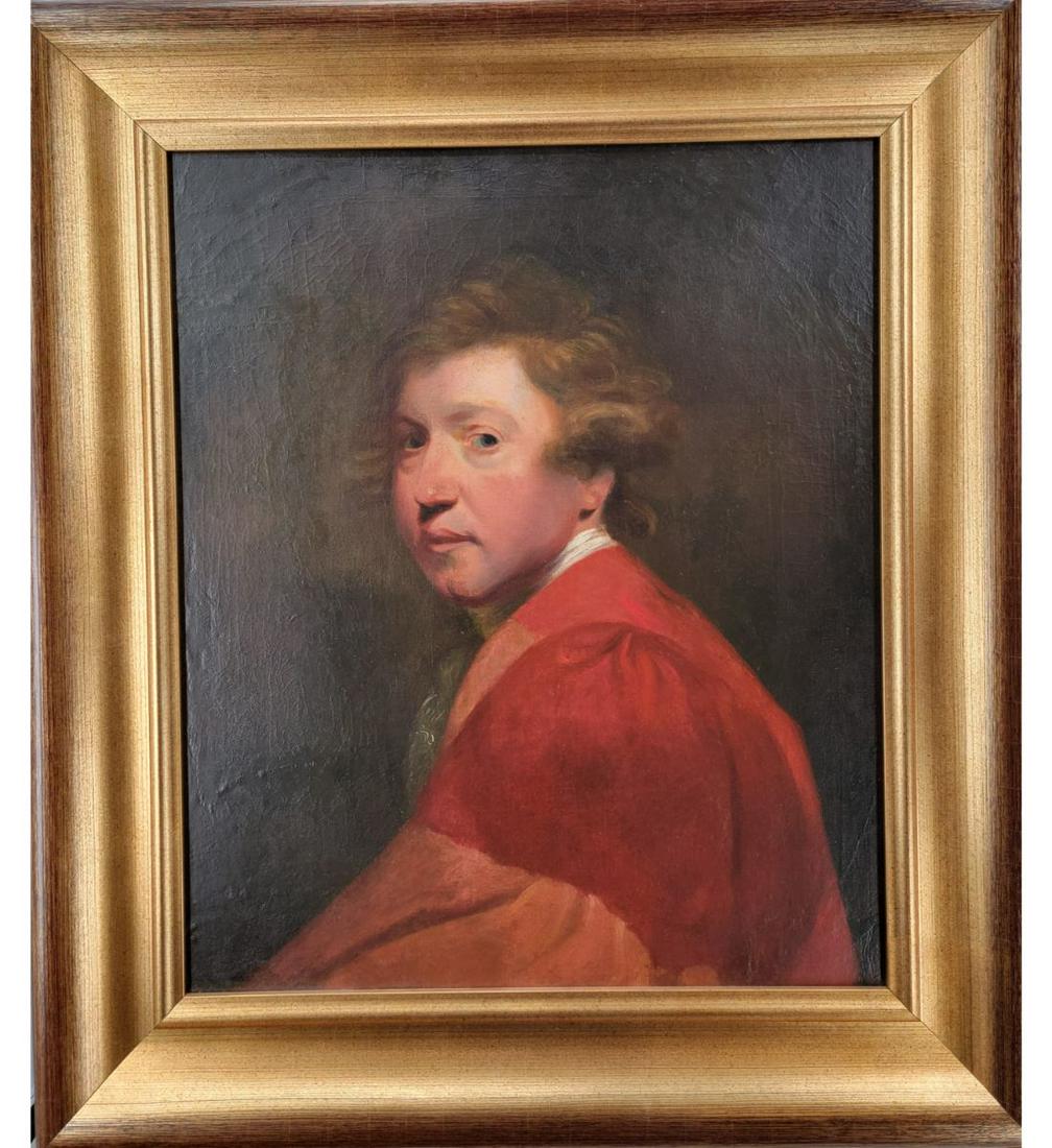 Oil On Canvas Laid On Board Portrait Of Sir Joshua Reynolds A Possible Self Portrait #41 (1 of 13)