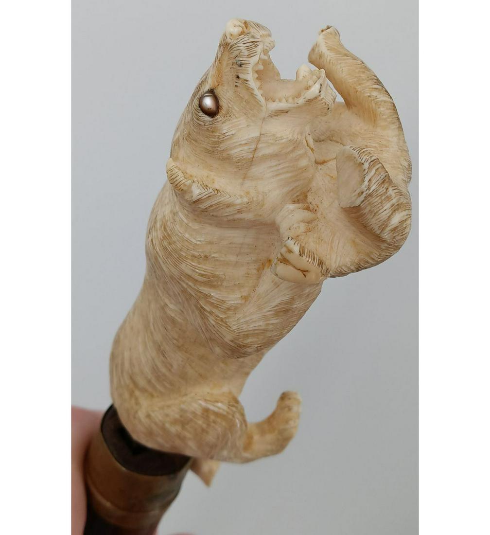 19th Century Carved Bear Chasing A Monkey Sword Cane (1 of 9)