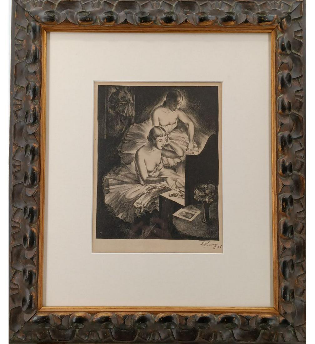 An Original Arthur Louis Helwig Signed Lithograph "Ballerinas", 1935 (1 of 7)