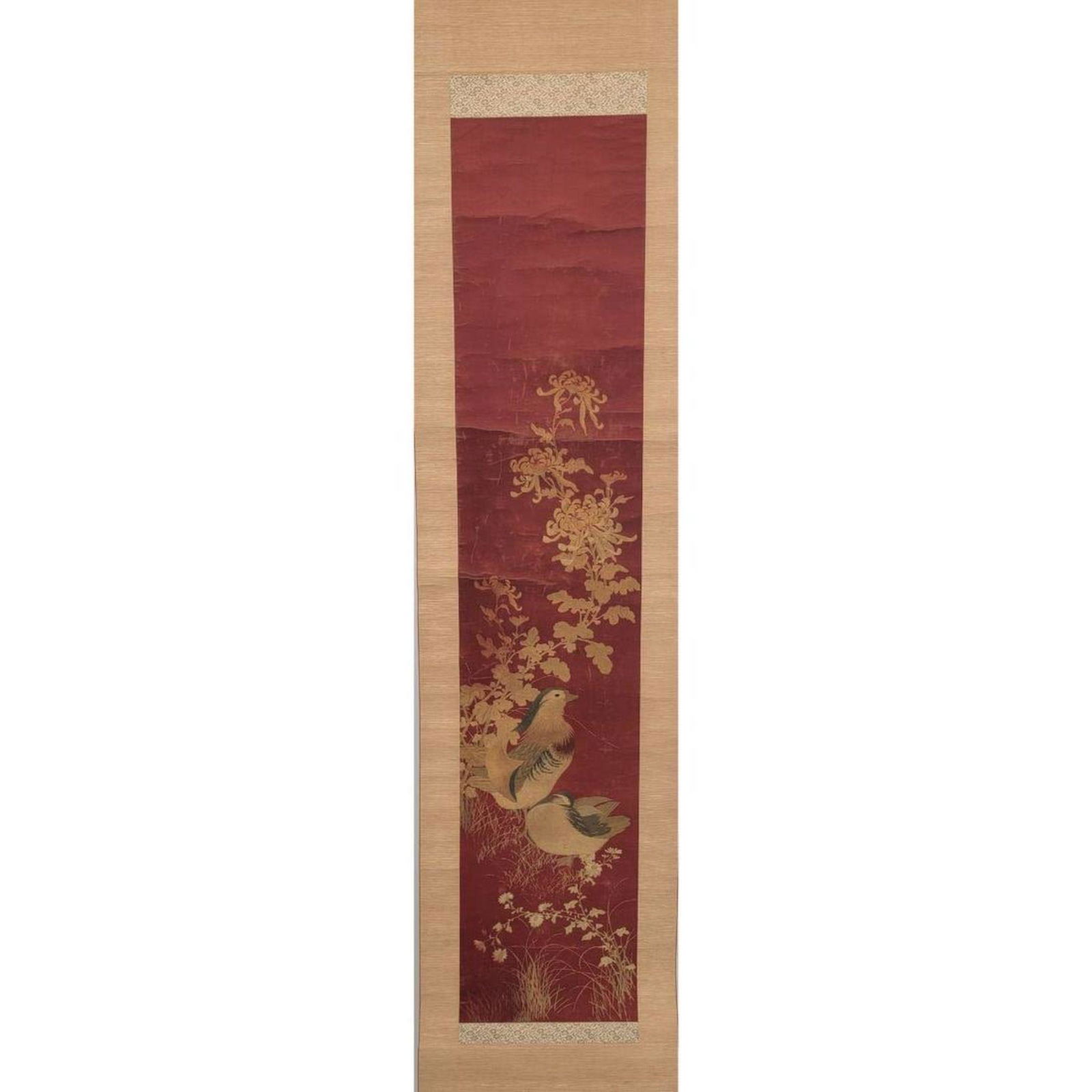 Antique Chinese Embroidery Silk Scroll 19th Century With Birds (1 of 13)