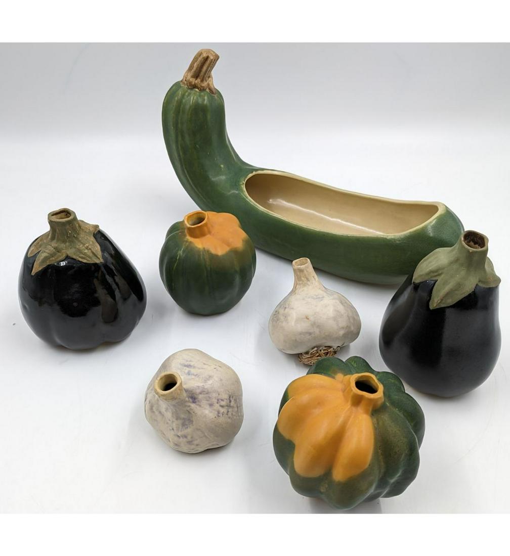 Lot Of 7 Signed Patricia Garrett Handmade Pottery Display Pieces, Primarily Vegetables (1 of 18)