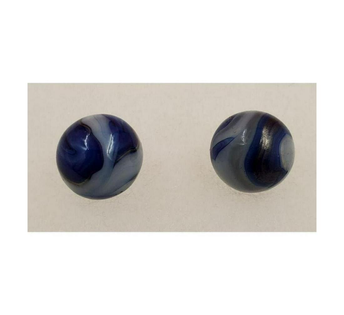 Marble: 2 Scarce Blue/White Marbles, 14.7 mm (1 of 4)