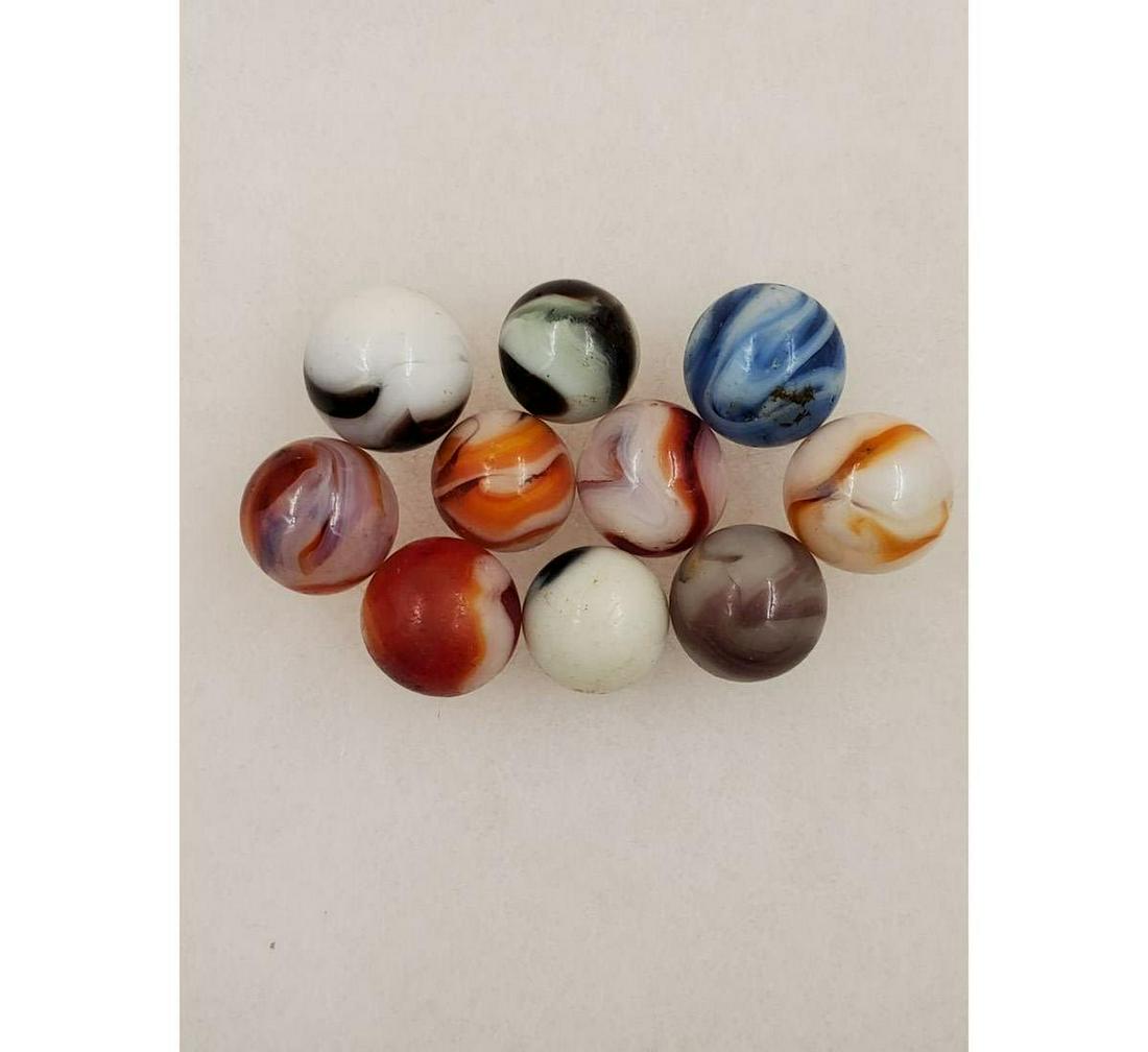 Marbles: Lot Of 10 Extraordinary Swirl Marbles, All Unknown: Marbles: Lot Of 10 Extraordinary Swirl Marbles, All Unknown. See Pics for Size. Please carefully read our terms of sale, shipping information, and request any condition reports or photos prior to plac