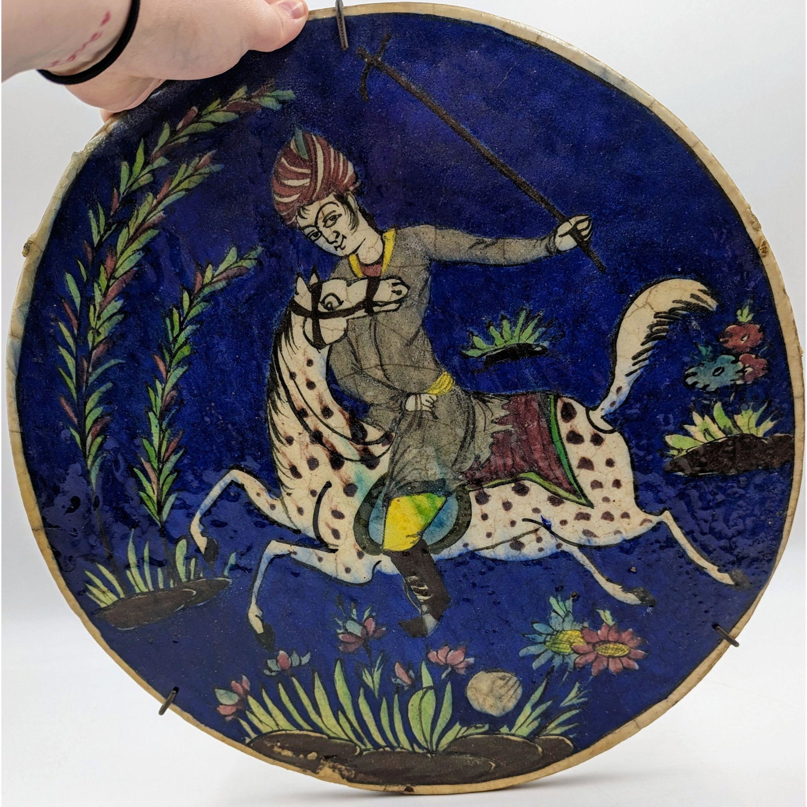 A Large Early Antique Round Persian Tile (1 of 12)