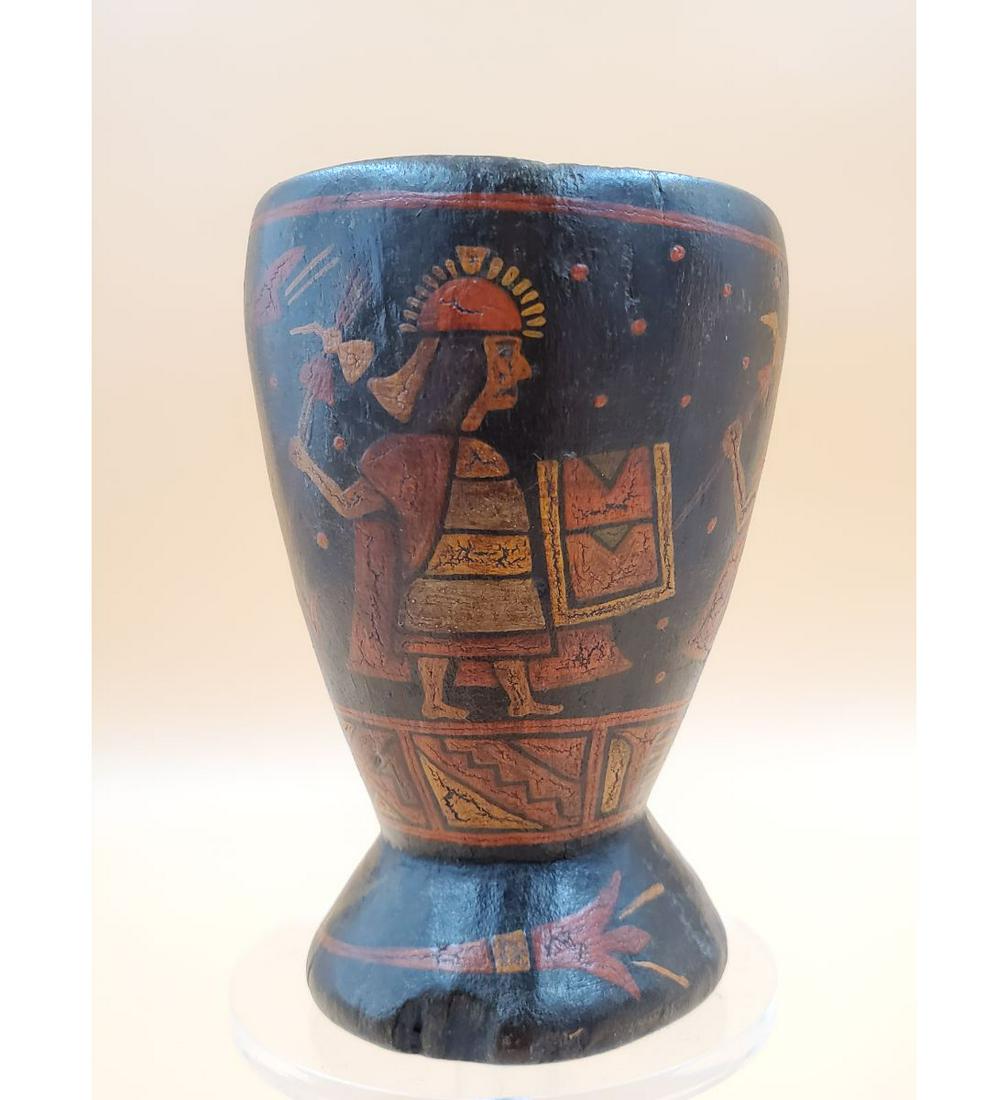 Pre Colombian Style Mayan Wood Cup Painted (1 of 11)