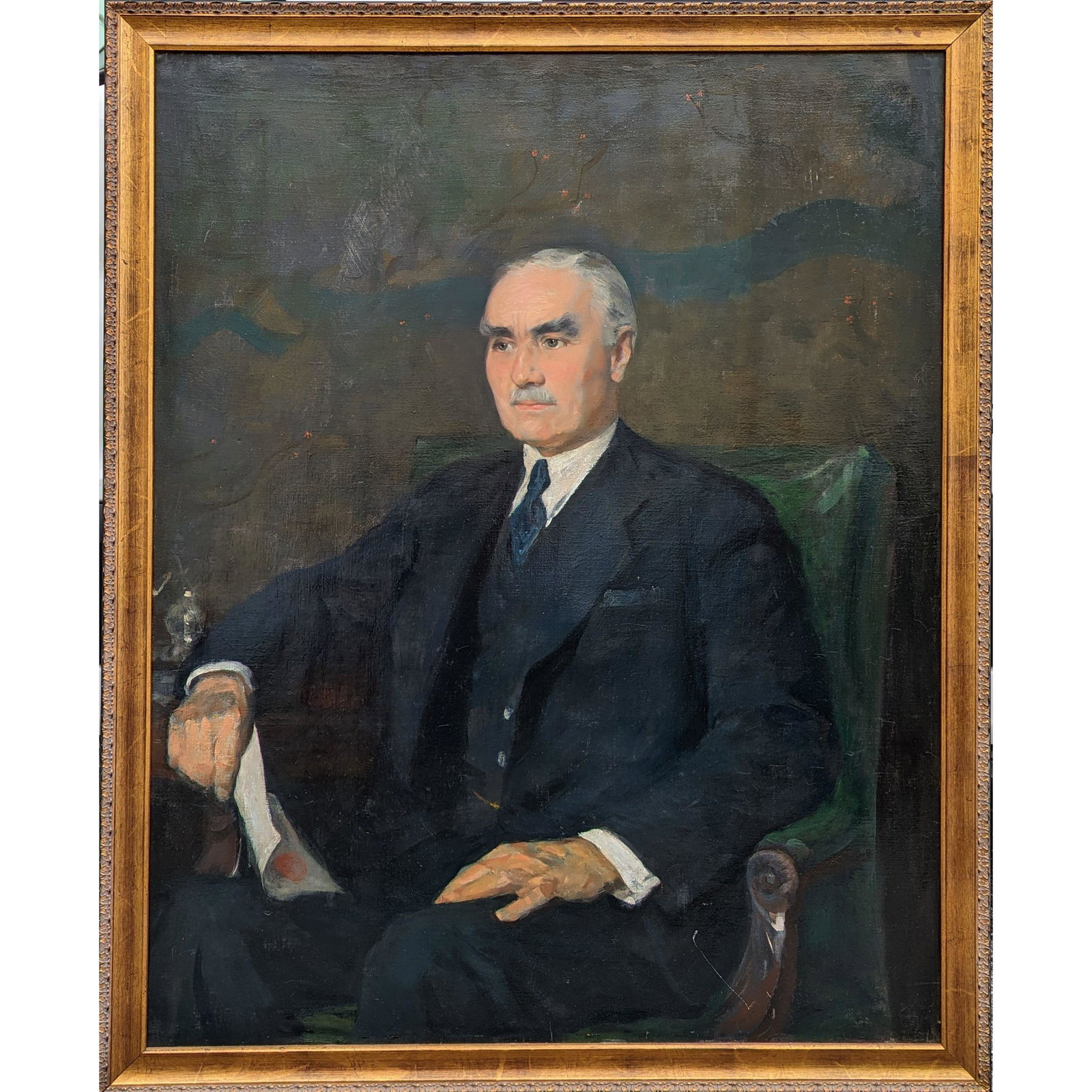 American School Oil On Canvas Portrait Painting: American School Oil On Canvas Portrait Painting. Measures approx. 54 1/4" X 44". This Collection Was Donated By A Private Collector To The One Human One World One Health Foundation, Founder Dr. David 
