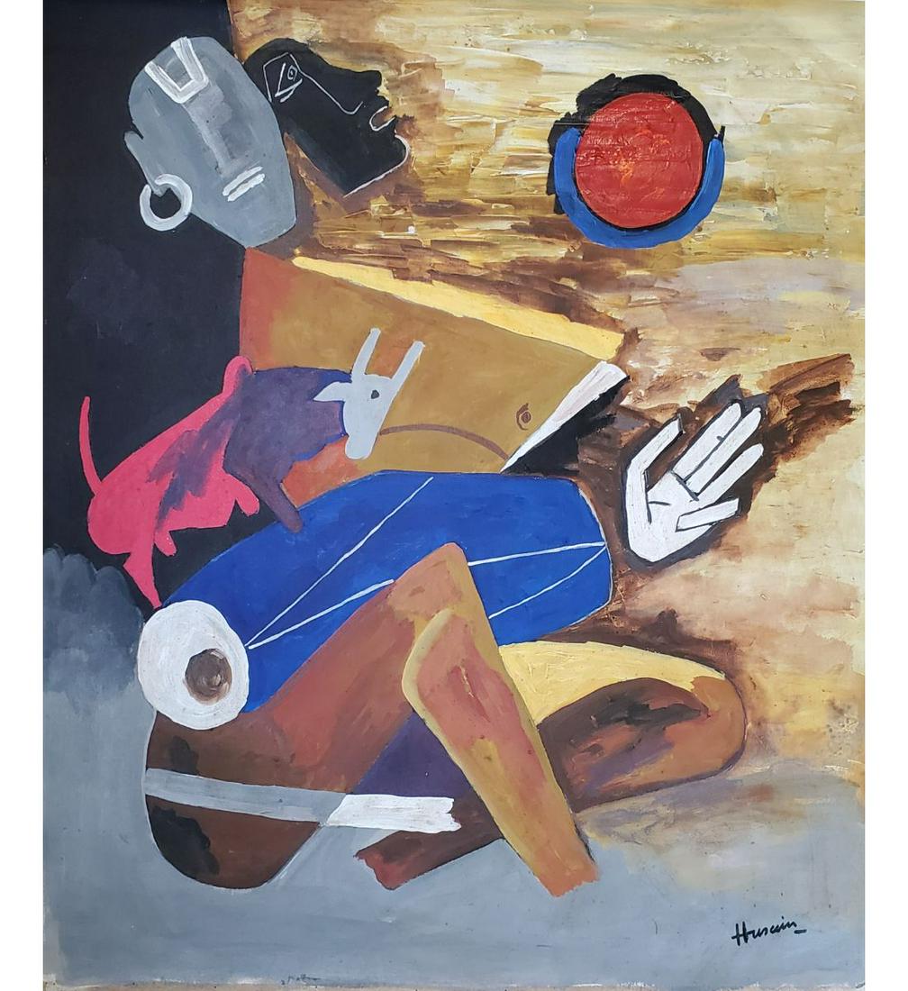 Maqbool Fida Husain 1915-2011 Acrylic on Canvas W/ COA Untitled (1 of 11)