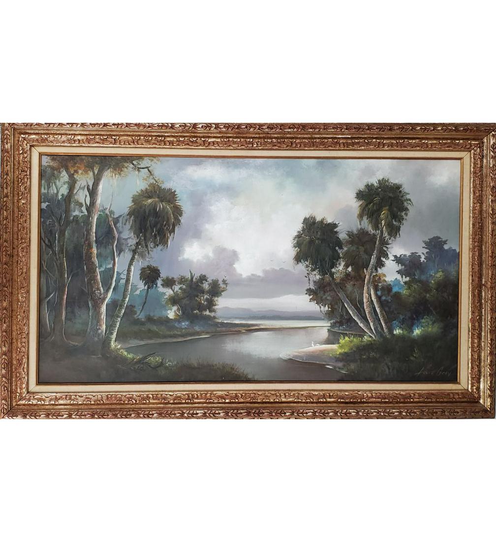 Signed Arlie Gray Oil on Canvas Florida Landscape Painting (1 of 13)