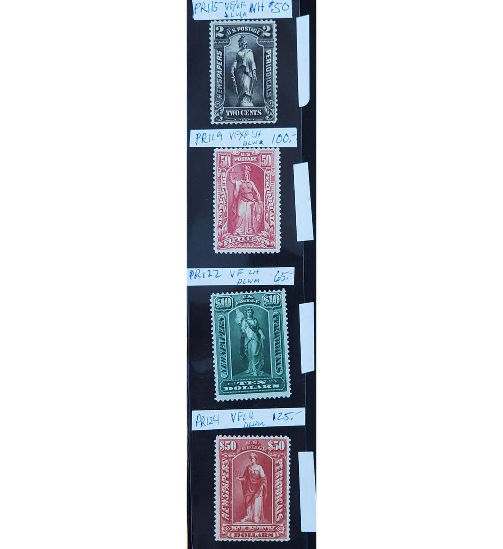 Lot Of 4 Us Newspaper Stamps from The 1895-1897 Series (1 of 5)