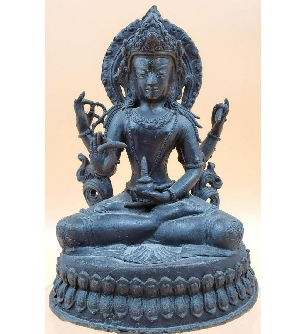 Bronze Tibetan Buddhist Statue of Four-Armed Chenrezig (1 of 13)