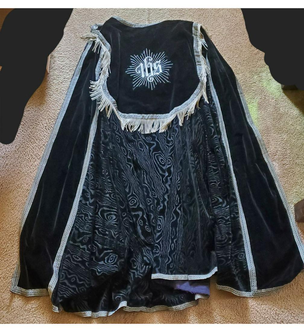 Stunning Turn Of The Century Black Cope With Velvet (1 of 10)