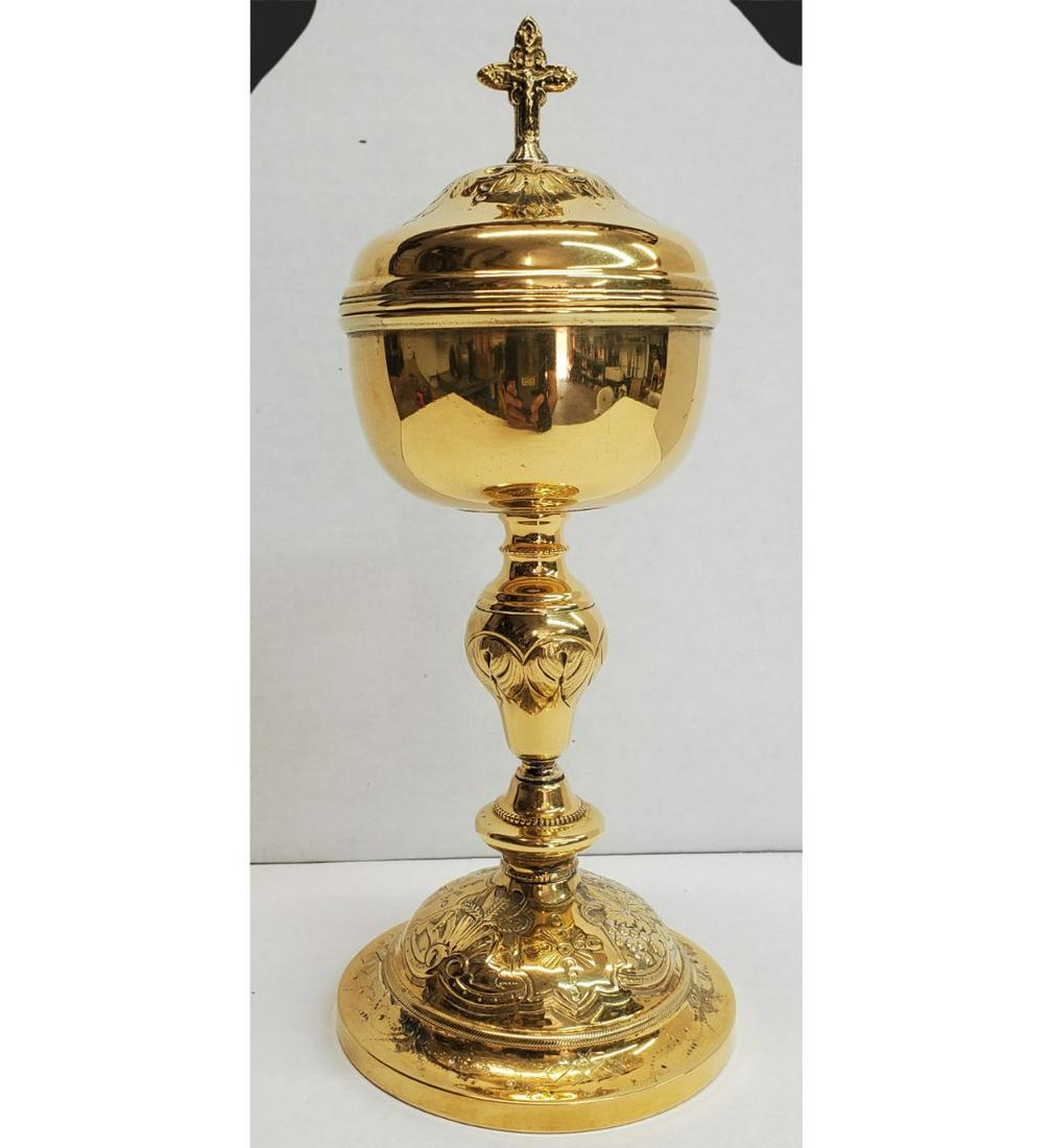 An Extremely Beautiful Hand Chased Teardrop 1880's Ciborium In Superb Condition (1 of 8)
