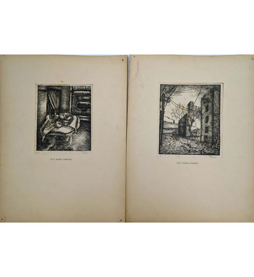 Lot Of 2 Limited Edition Pencil Signed Michael Ursulescu Woodblock Prints, 6/11 And 4/11 (1 of 8)