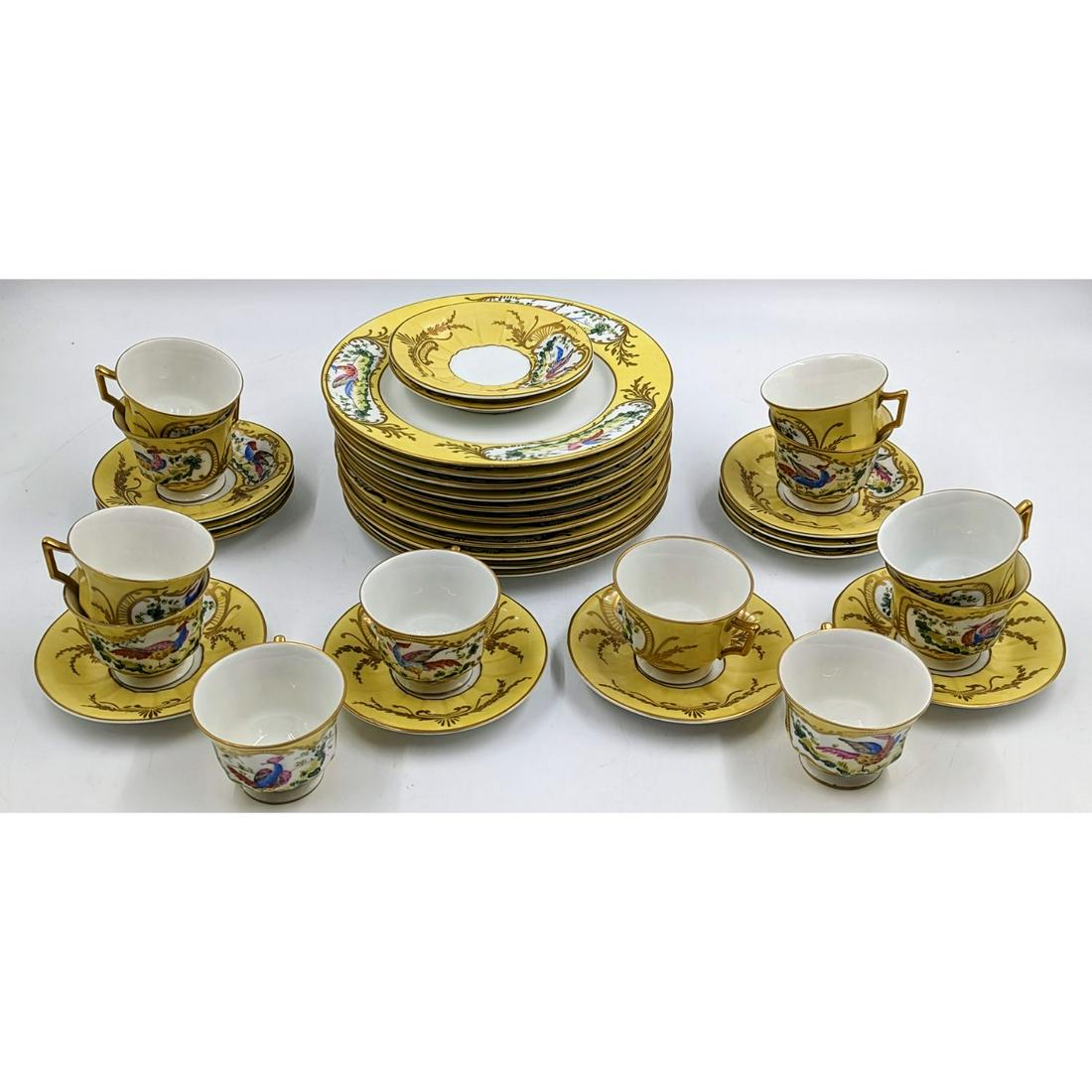French Hand-Painted Porcelain Dinnerware With Anchor Mark, 35PC (1 of 14)