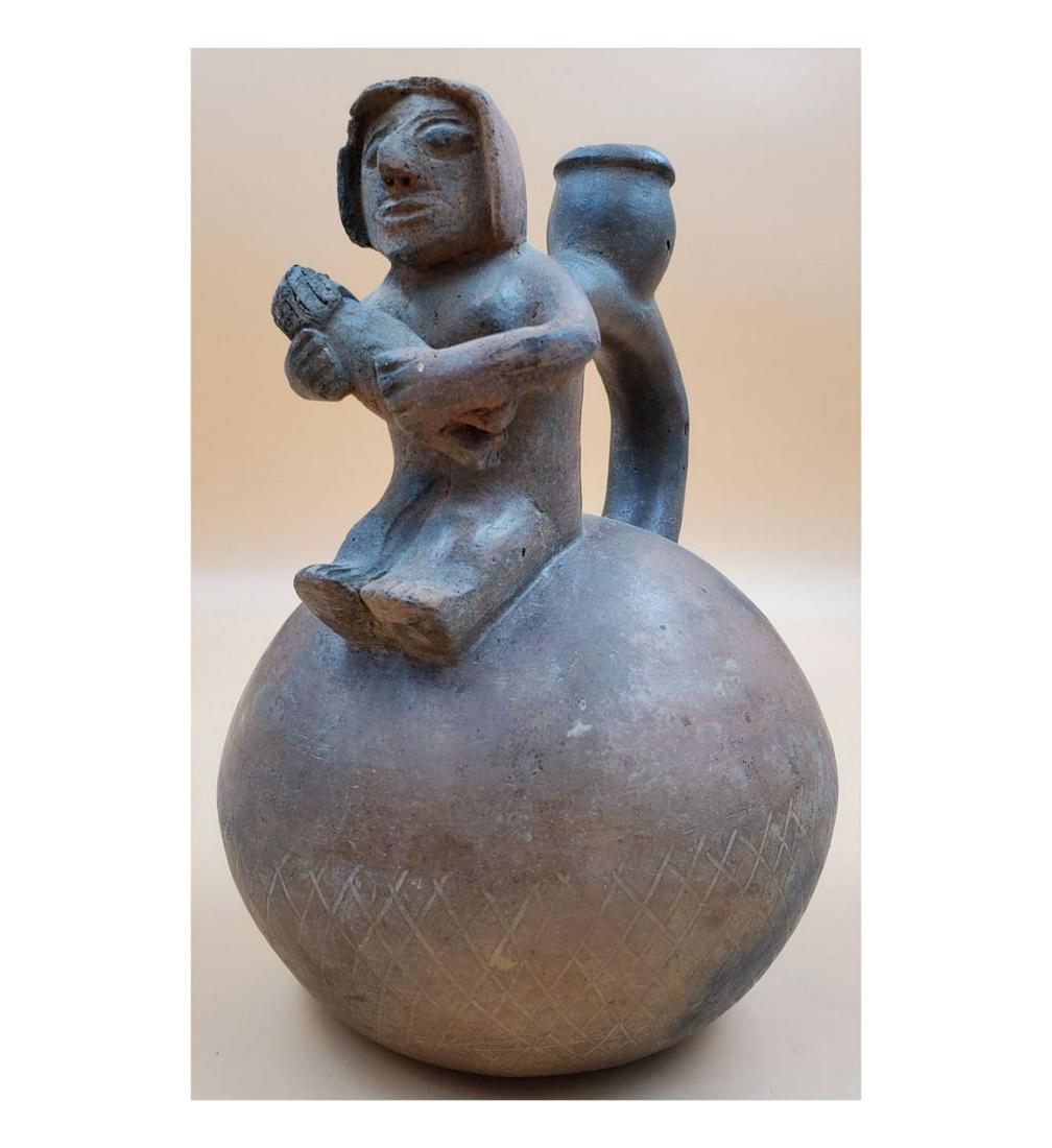 Pre-Columbian Terra Cotta Human Figure Pitcher (1 of 14)
