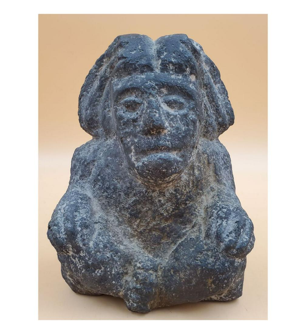 A Very Fine Pre-Columbia Stone Seated Figure (1 of 13)