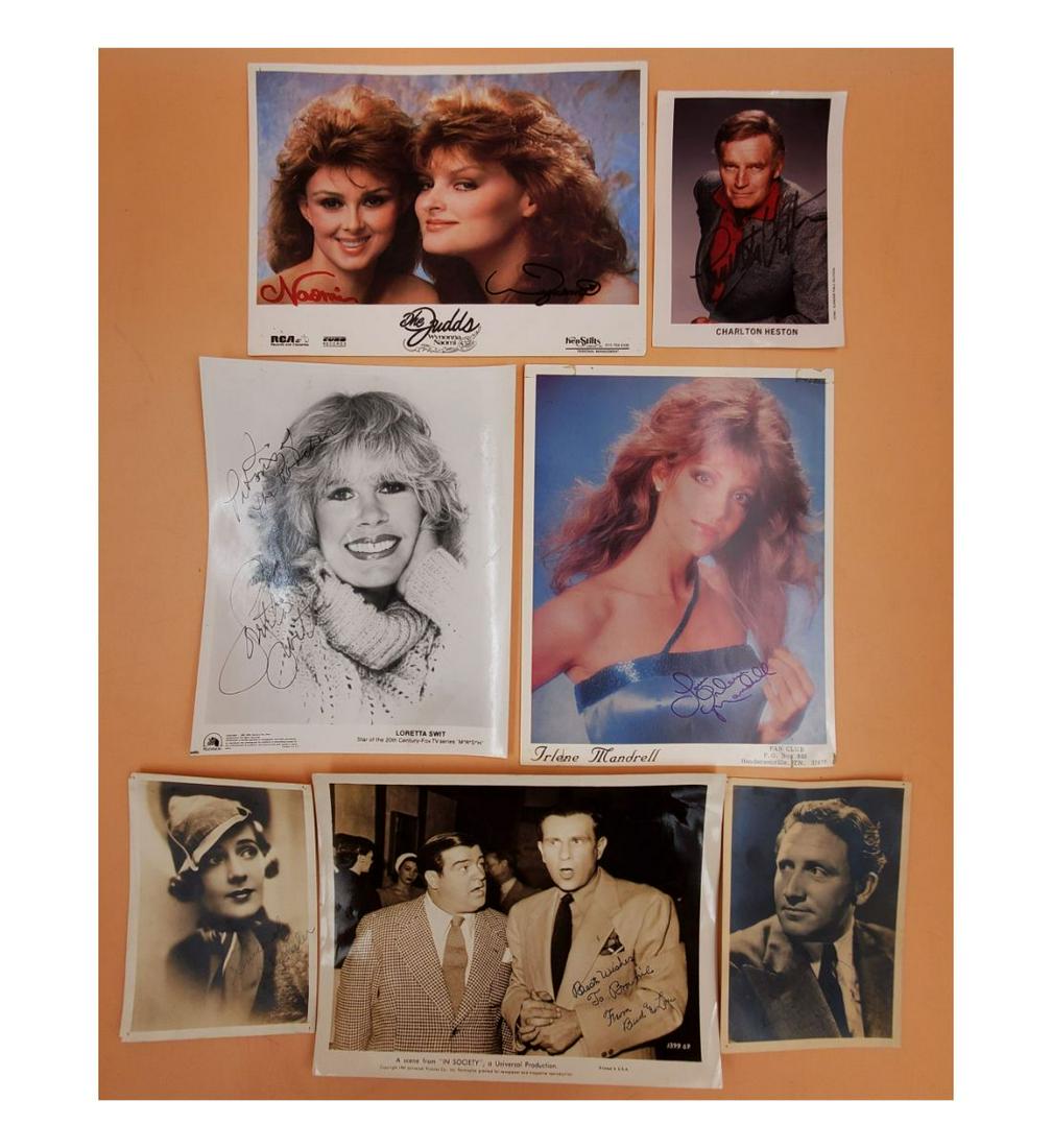 6 Pc. Collection Of Hand Autographed Photos of Entertainers & Actors (1 of 8)